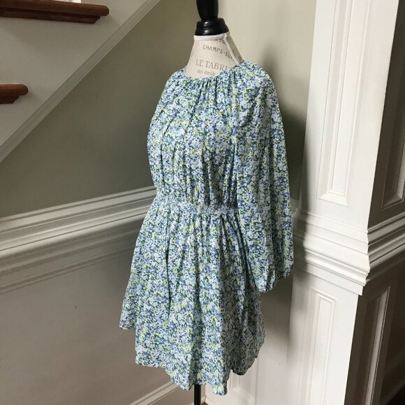 JCrew Palermo Liberty Print Mini Dress Womens Small Blue Green Floral Thorpe - Picture 7 of 12